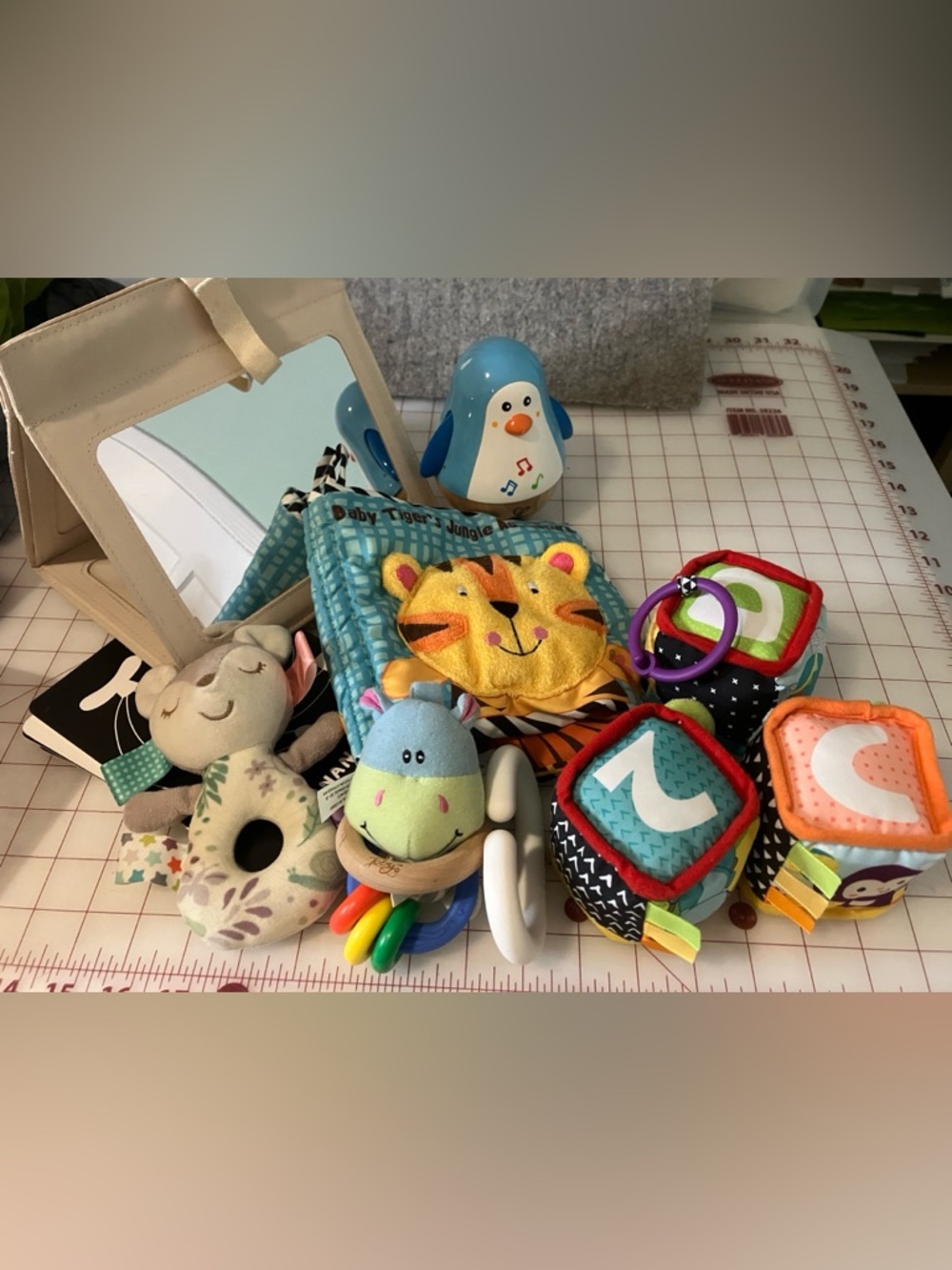 Haba, Lolo and More Silicone Wood and Cloth Baby Toys 0-6 Mos Bundle